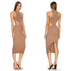 Michael Costello x REVOLVE Lenora Dress in brown  NWT M